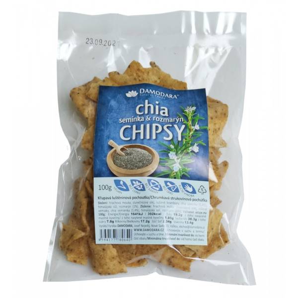 Chipsy s rozmarínom a chia semienkami 100 g