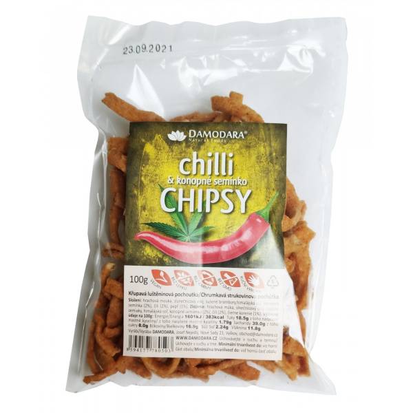 Chipsy s chilli a konopným semienkom 100 g